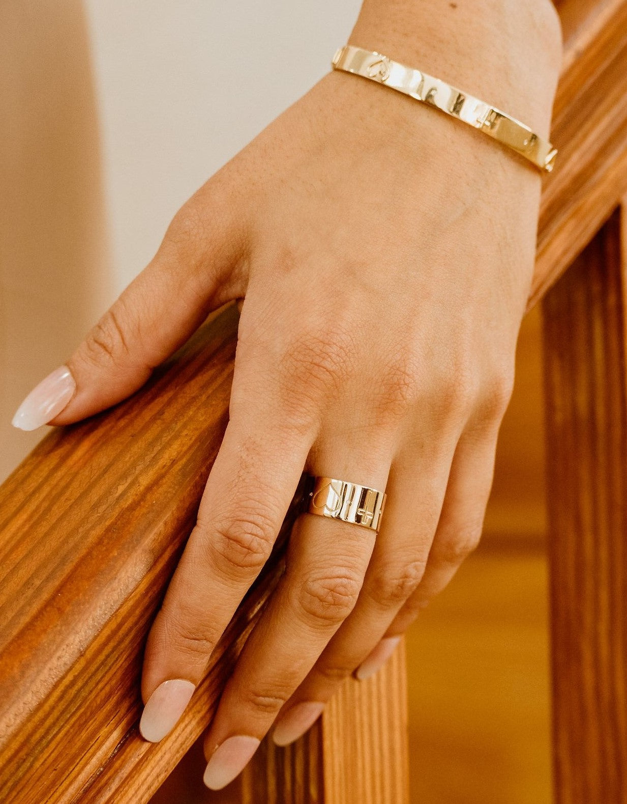 Cross & Heart Bangle Bracelet