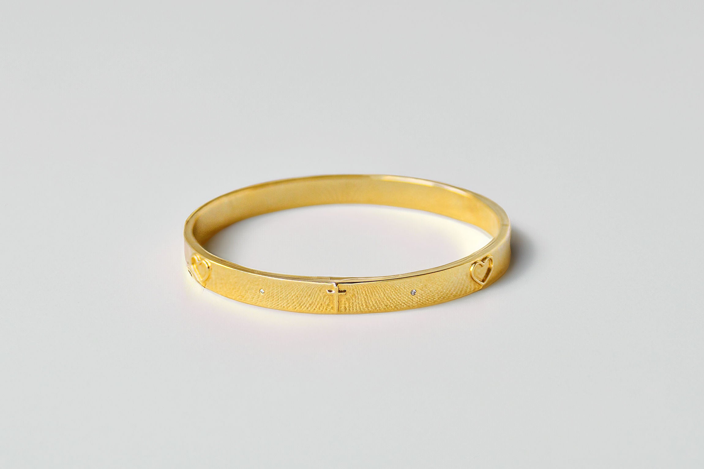 Cross & Heart Bangle Bracelet