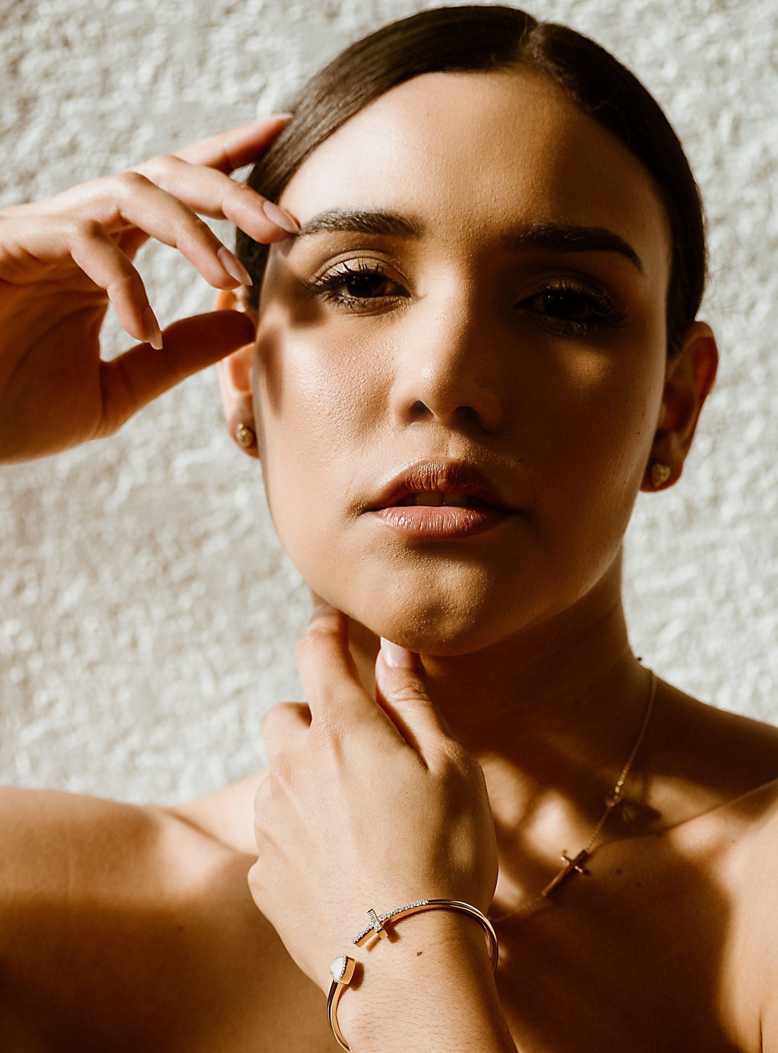 Cross & Heart Cuff Bracelet