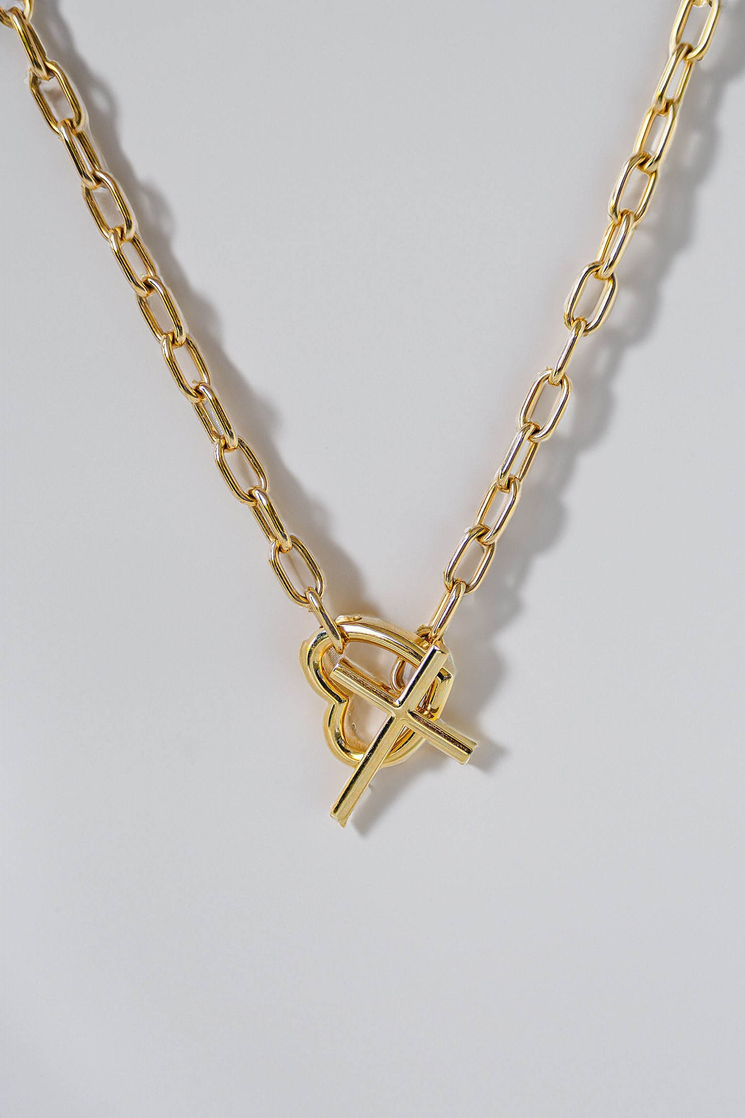 Cross & Heart Toggle Necklace